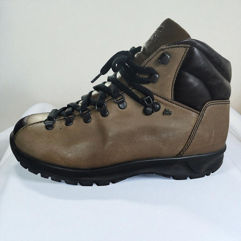 Finn Comfort Germany Leather Hiking Boots Brown Mens Size UK 7.5W (US 8W)